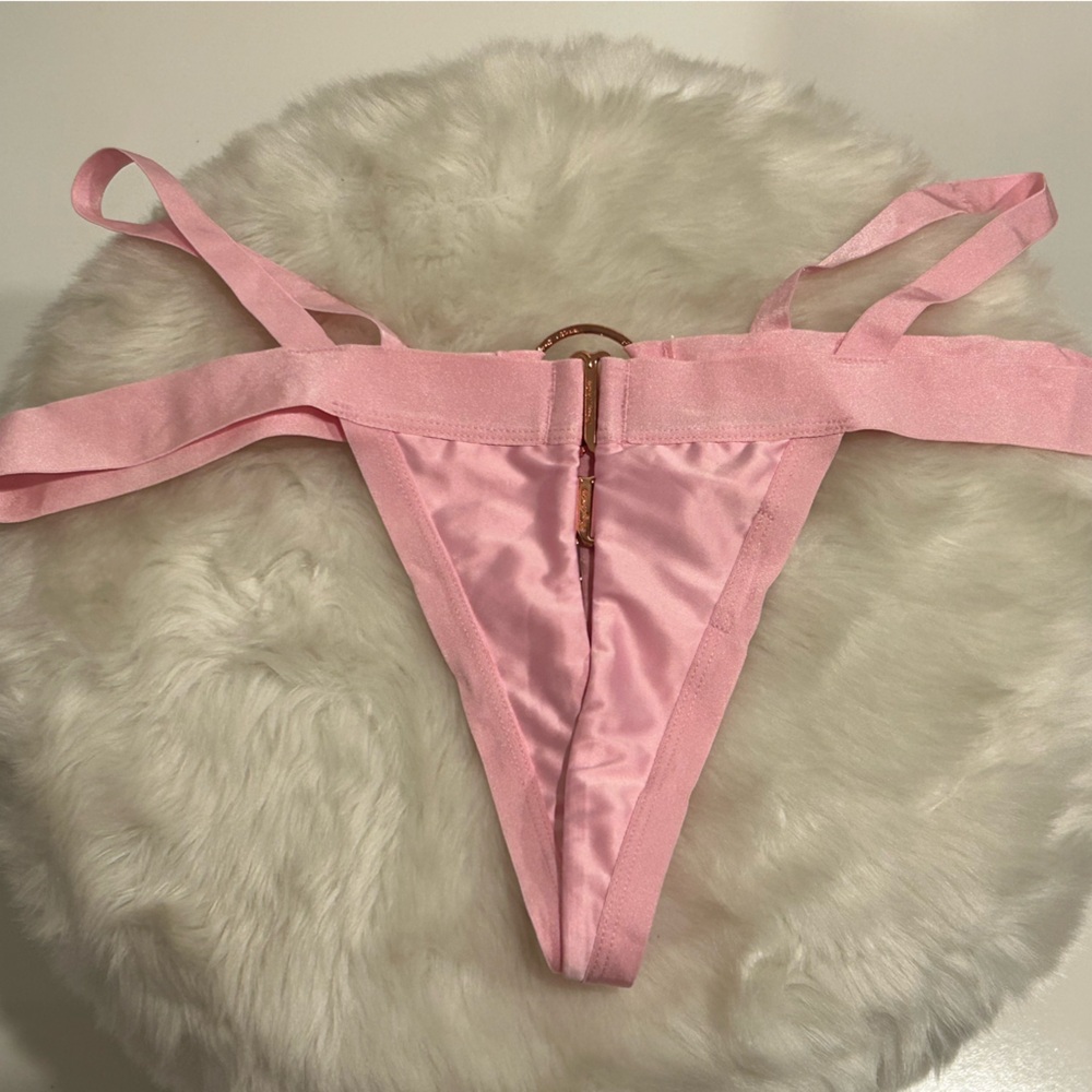 EUC Honey Birdette Blush Pink Kukuro Thong XL